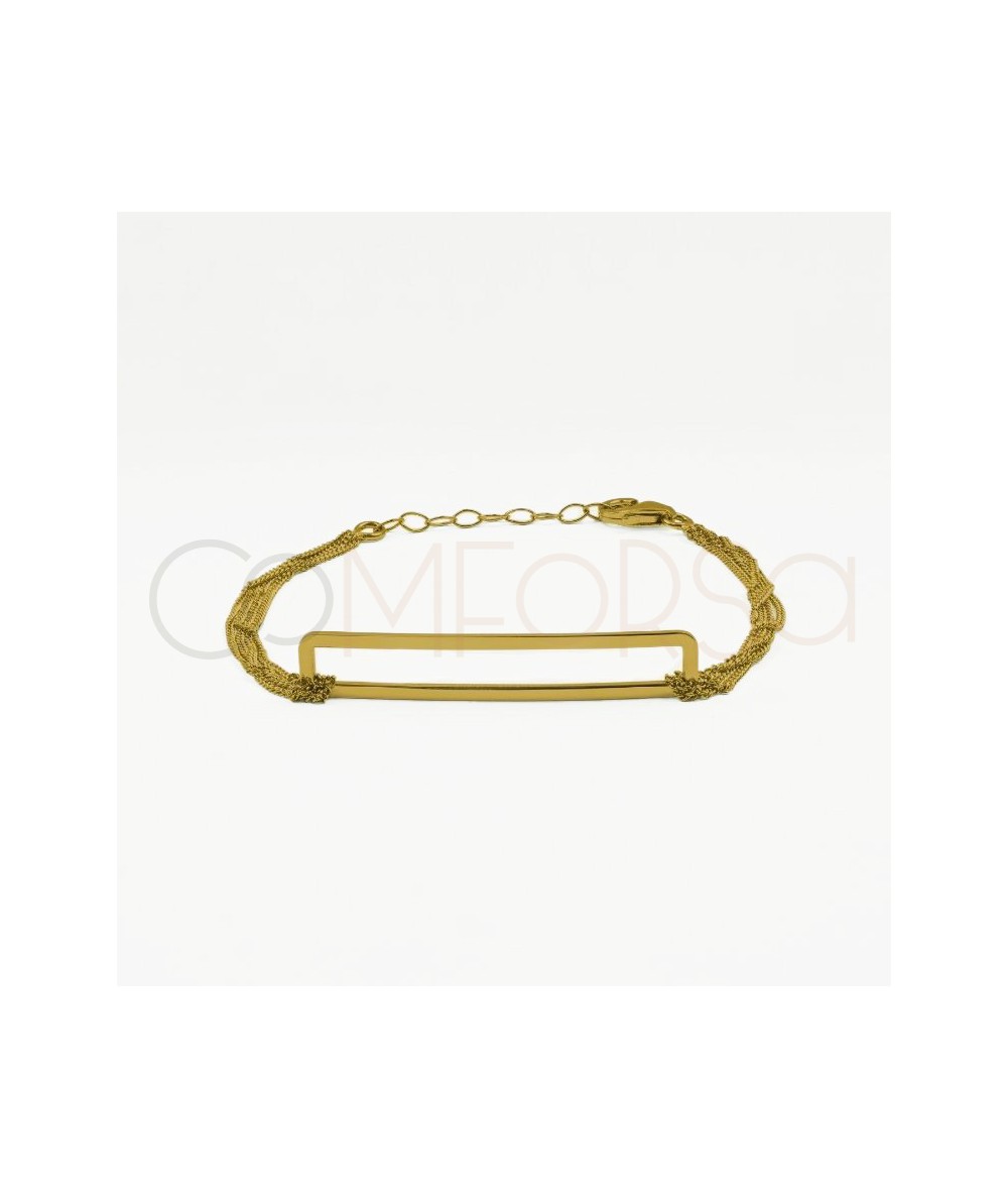 Pulsera Chain & Frame latón bañado en oro