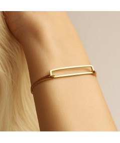 Pulsera Chain & Frame latón bañado en oro