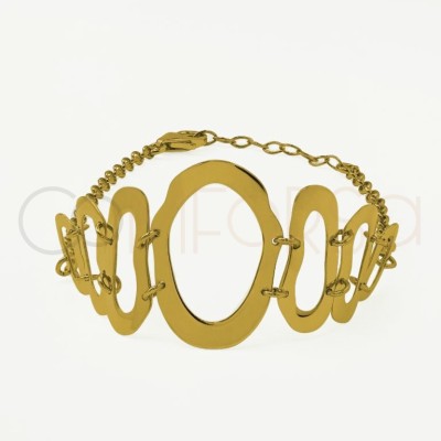 Pulsera Golden Waves de latón chapado en oro