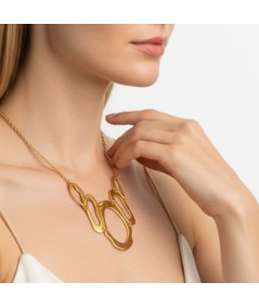 Collar Golden Waves latón chapadado en oro