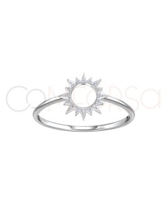 Anillo Sol con circonitas 9 mm