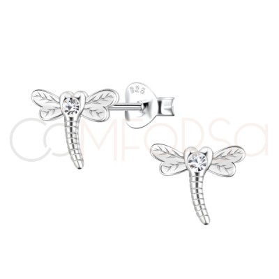 Aretes Libélula con circonita 11 x 9mm