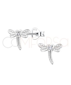 Aretes Libélula con circonita 11 x 9mm