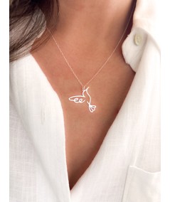 Hummingbird Thread Pendant 22.6 x 23 mm Sterling Silver 925