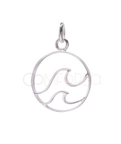 Wave Pendant (for filling) 925 Silver 20 mm