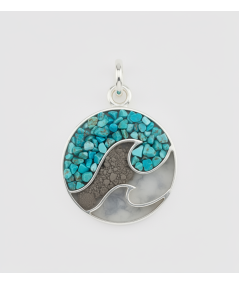 Wave Pendant (for filling) 925 Silver 20 mm