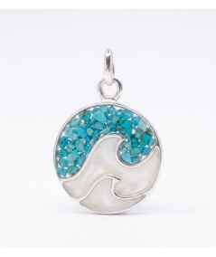 Wave Pendant (for filling) 925 Silver 20 mm