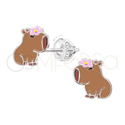 Pendientes Capibara Plata 925