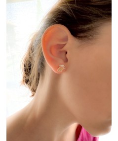 Aretes capibara  8 x 9 mm Plata 925