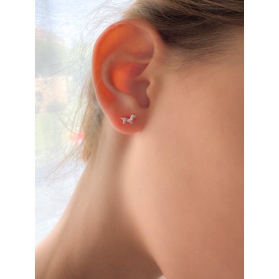 Pendientes Teckel liso Plata 925