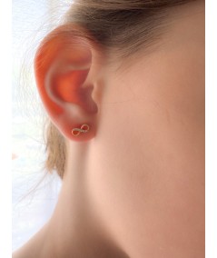 Aretes infinito con circonitas 9 x 4 mm Plata chapada en Oro