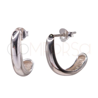 Pendientes semiaro degradé 17 mm Plata 925