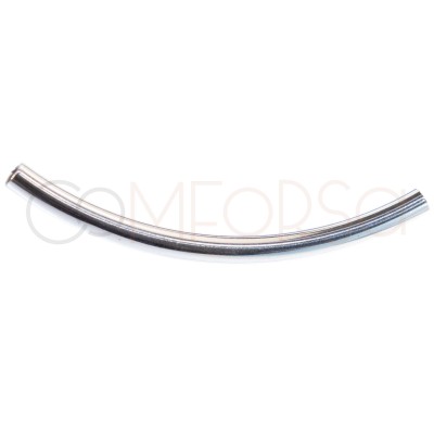Tubo curvado 35 mm (interior de 2 mm) Plata 925