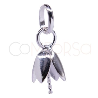 Terminal colgante flor con pernio Plata 925