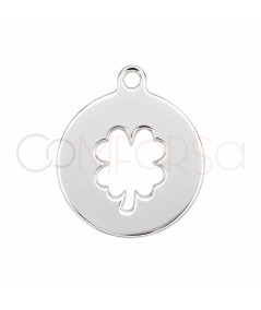 Dije chapa calada trébol 10mm 925ml