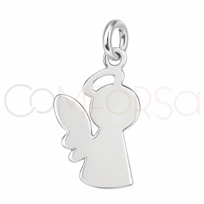 Colgante ángel con halo de plata de ley