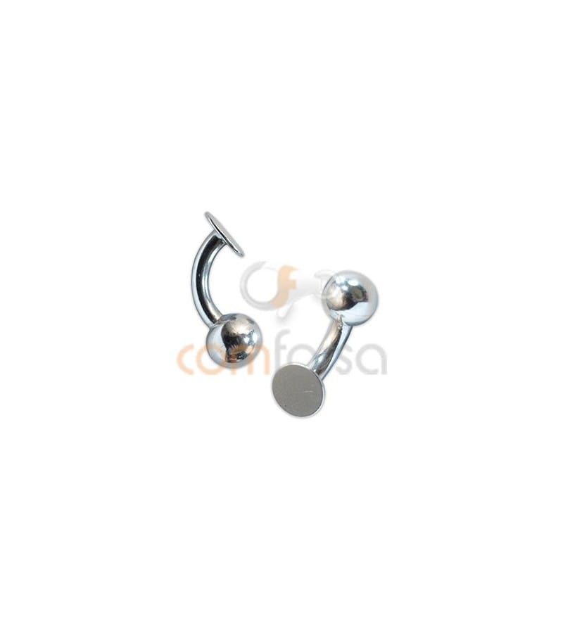 Sterling silver 925 cufflink with disc 21 mm