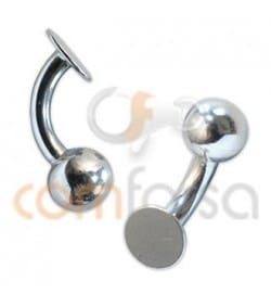 Gemelo con disco 21mm plata 925 ml