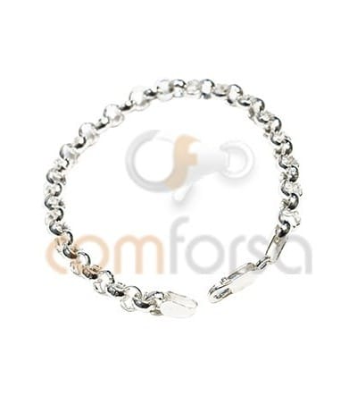 Sterling Silver 925 Round Belcher Chain Bracelet 5.5/2.5mm 19cm