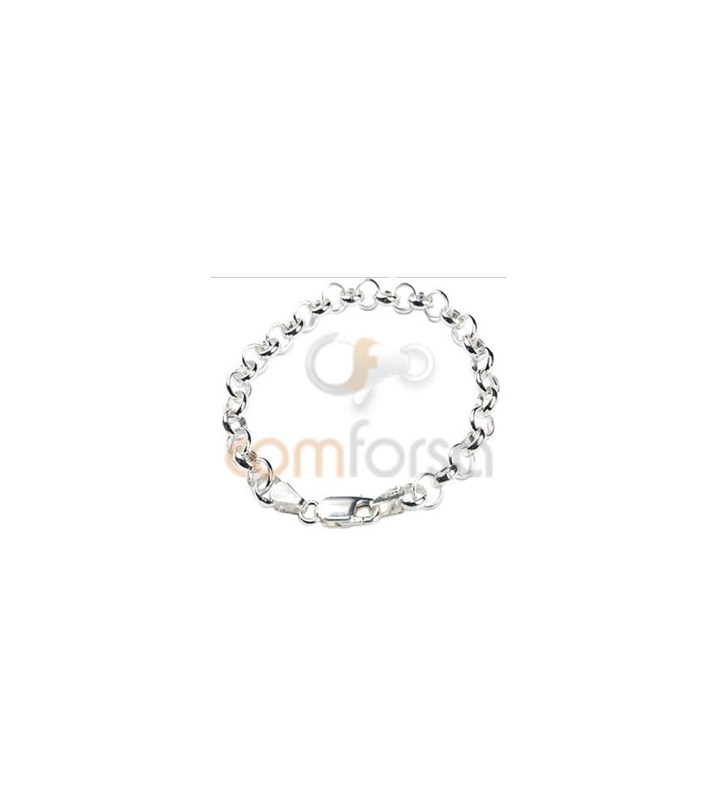 Sterling Silver 925 Round Belcher Chain Bracelet 6.5x5mm 19cm