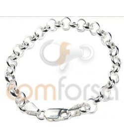 Sterling Silver 925 Round Belcher Chain Bracelet 6.5x5mm 19cm