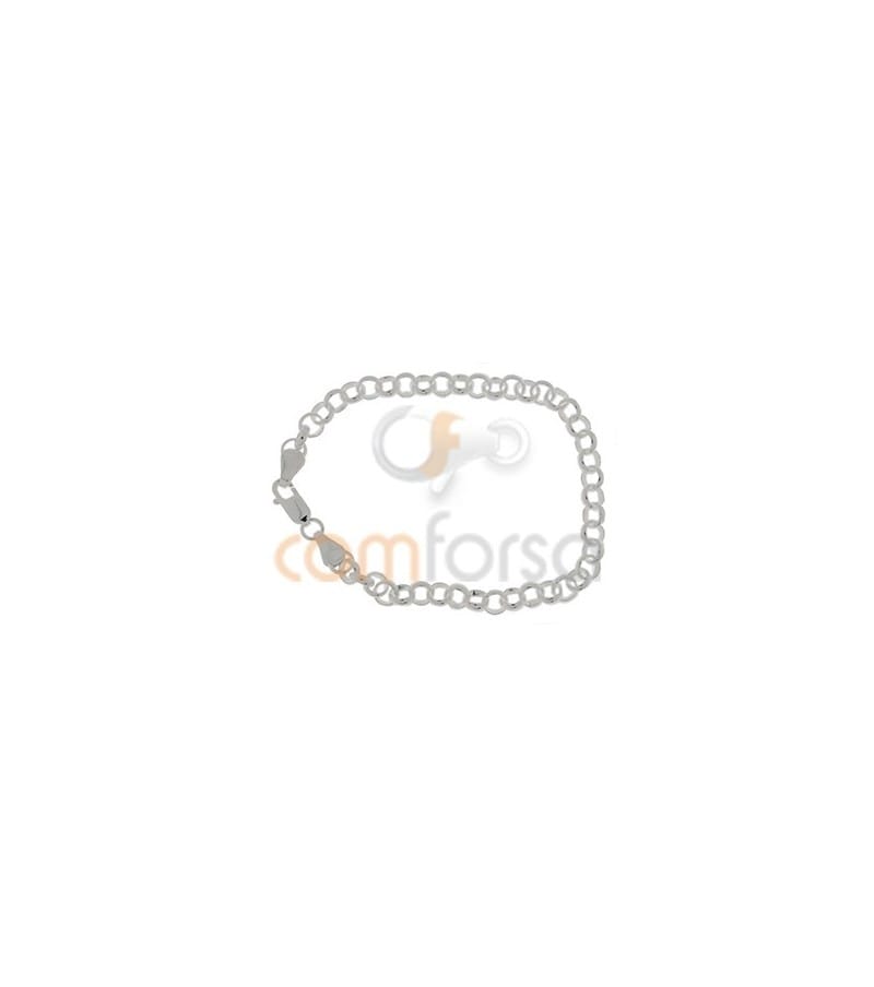 Sterling Silver 925 Round Belcher Chain Bracelet 19cm