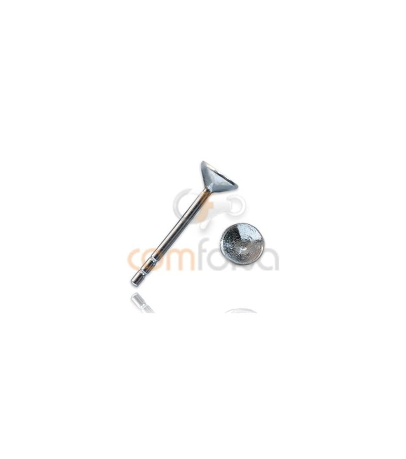 Cono con palillo 4 mm plata 925 ml