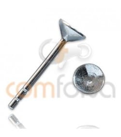 Sterling silver 925 Ear posts with cone Cap 4 mm