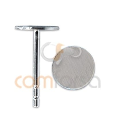 Sterling silver 925 Ear post with flat Cap 6 mm