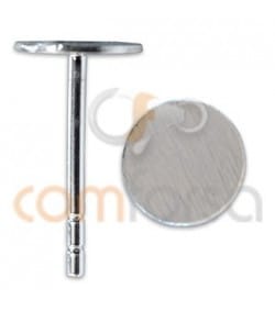 Sterling silver 925 Ear post with flat Cap 6 mm