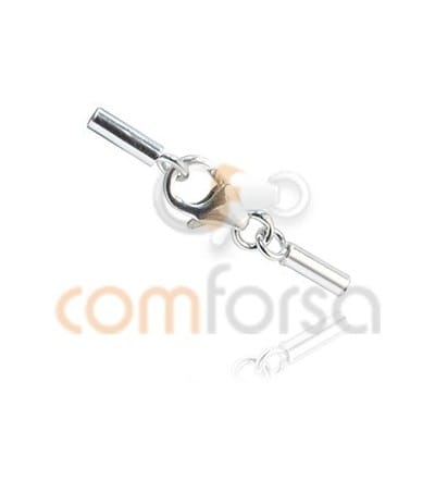 Mosquetón con terminal de tubo redondo 1.6 mm ( interior ) plata 925