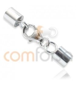 Cierre de mosquetón con terminal de tubo redondo 5.1mm (interior) plata 925