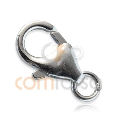 Mosquetón redondo con anilla 8x13 mm en plata 925
