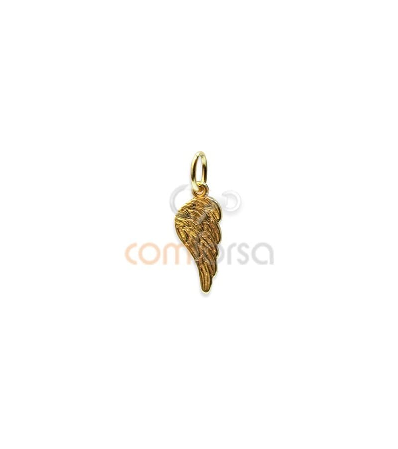 Sterling silver 925 gold-plated wing pendant 7x16mm
