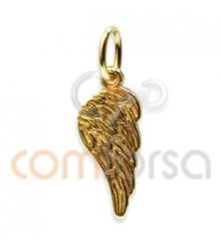 Sterling silver 925 gold-plated wing pendant 7x16mm