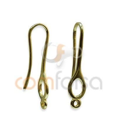 Sterling Silver 925 Gold Plated Hook with Jump Ring 24 mm