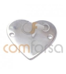 Conector chapa corazón 24 x 22 mm plata 925ml