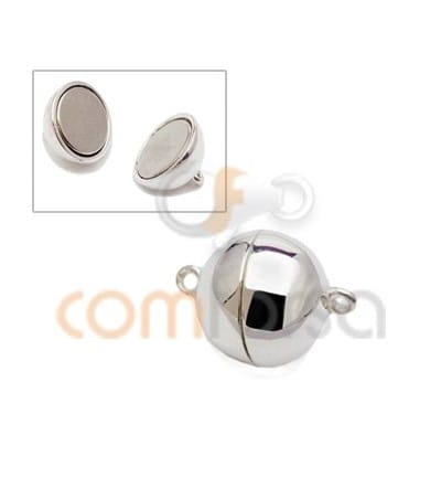 Broche bola con imán 12mm plata 925 ml