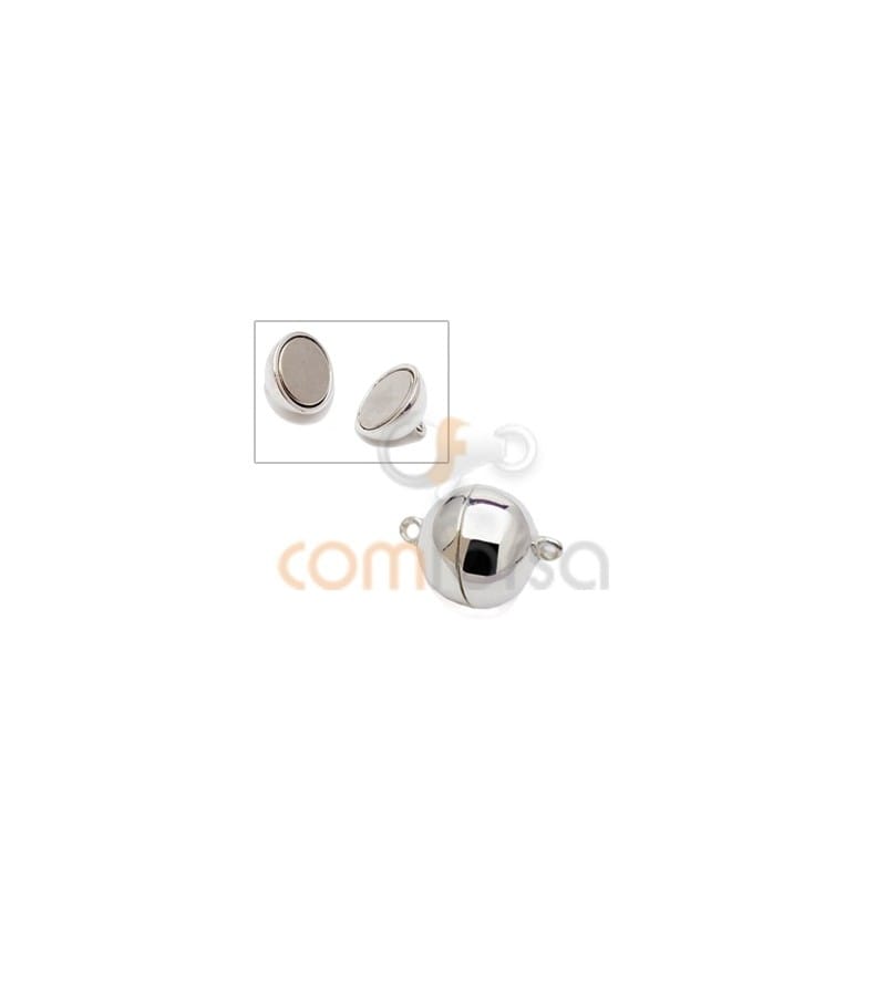 Broche bolita con imán 10mm plata 925 ml