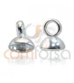 Sterling Silver 925 Cap with ring for beading 7mm