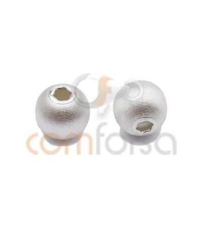 Sterling silver 925 matted ball bead 7mm