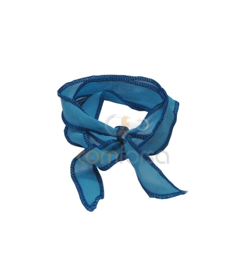 Trimmed Thai Silk Sky-Blue/Blue 60cm