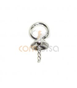 Sterling Silver 925 pendant ring with cap and stud 4.5mm