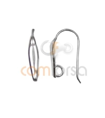 Sterling Silver 925 Earhooks with Hidden Jump Ring 24 x 2 mm