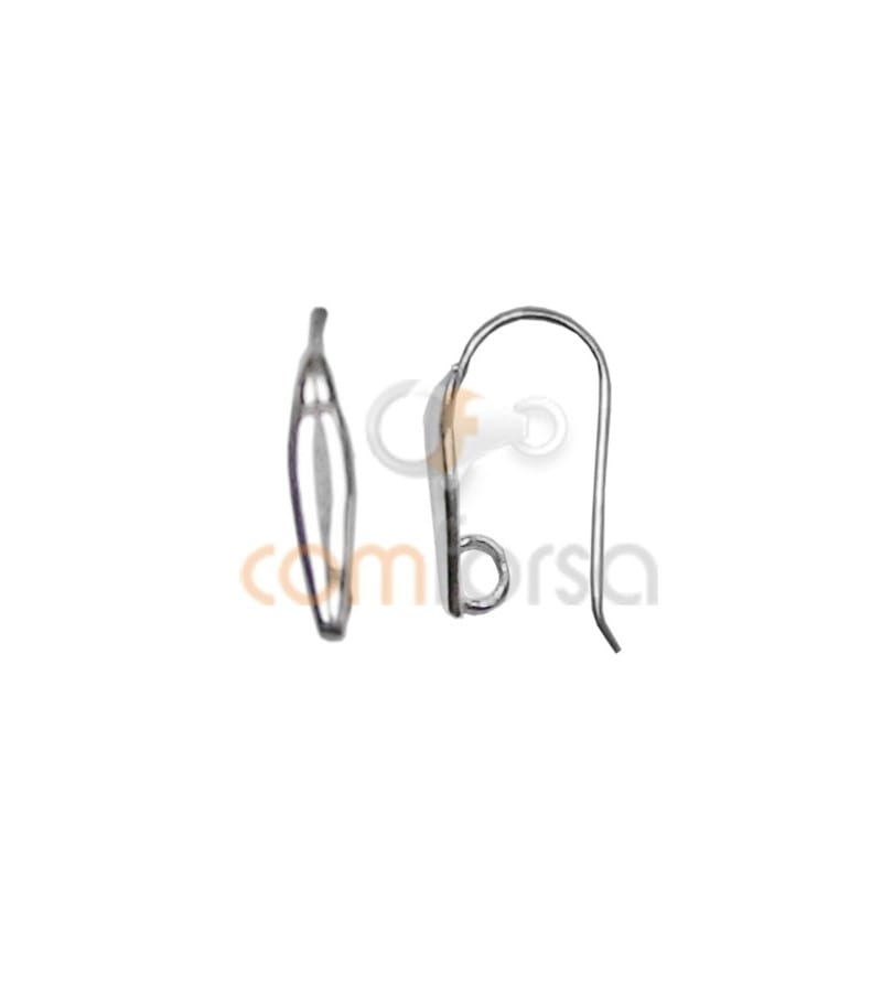 Pendiente gancho con anilla oculta 24 x 2mm plata