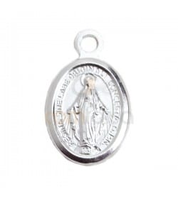 Colgante virgen milagrosa 6 x 9.8 mm plata 925