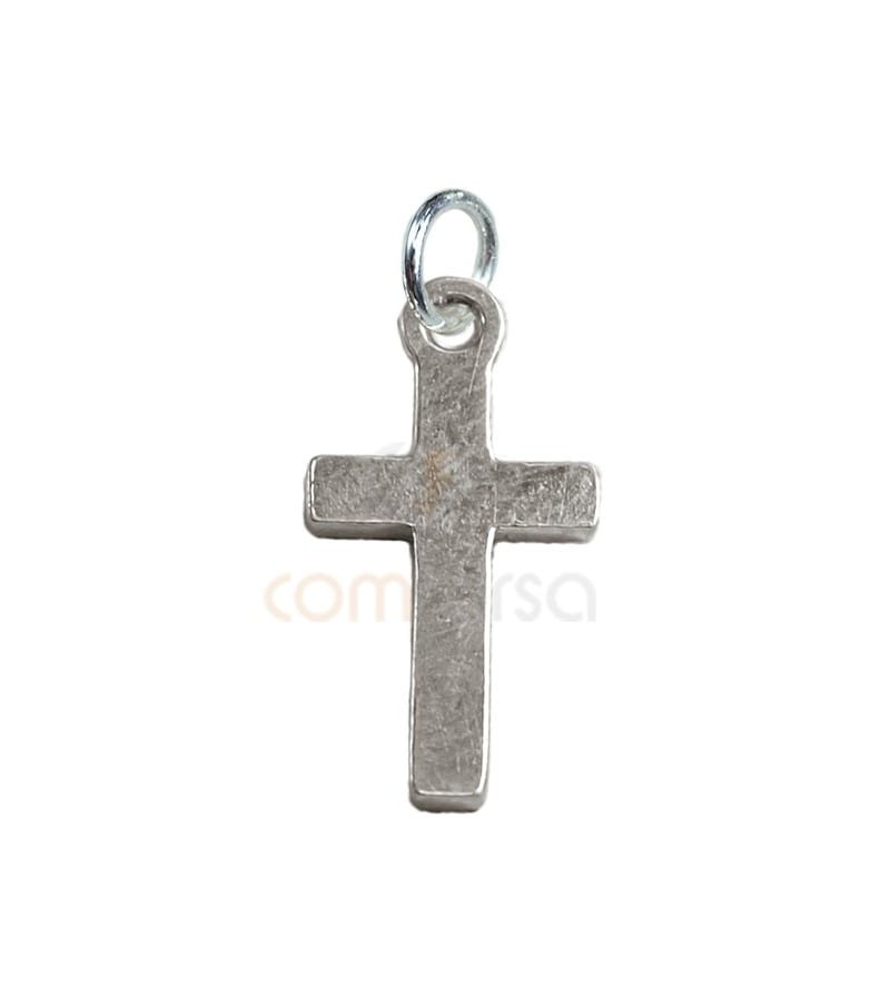 Colgante cruz plata con anilla 7 x 14 mm