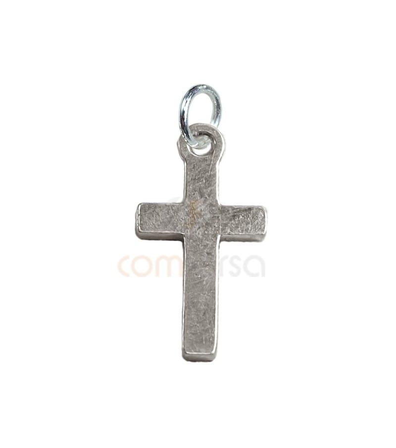 Sterling Silver 925 Cross Pendant with Jump Ring 9 x 16 mm