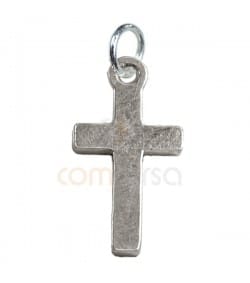 Colgante cruz plata con anilla 7 x 14 mm