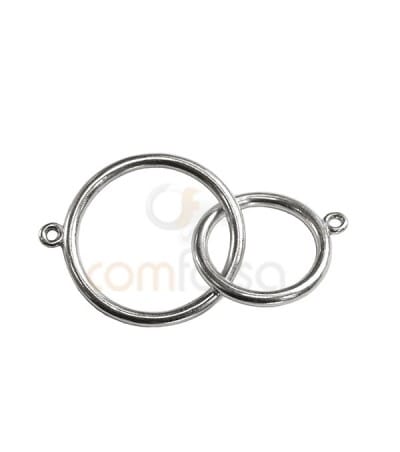 Conector doble círculo 21-16 mm plata 925